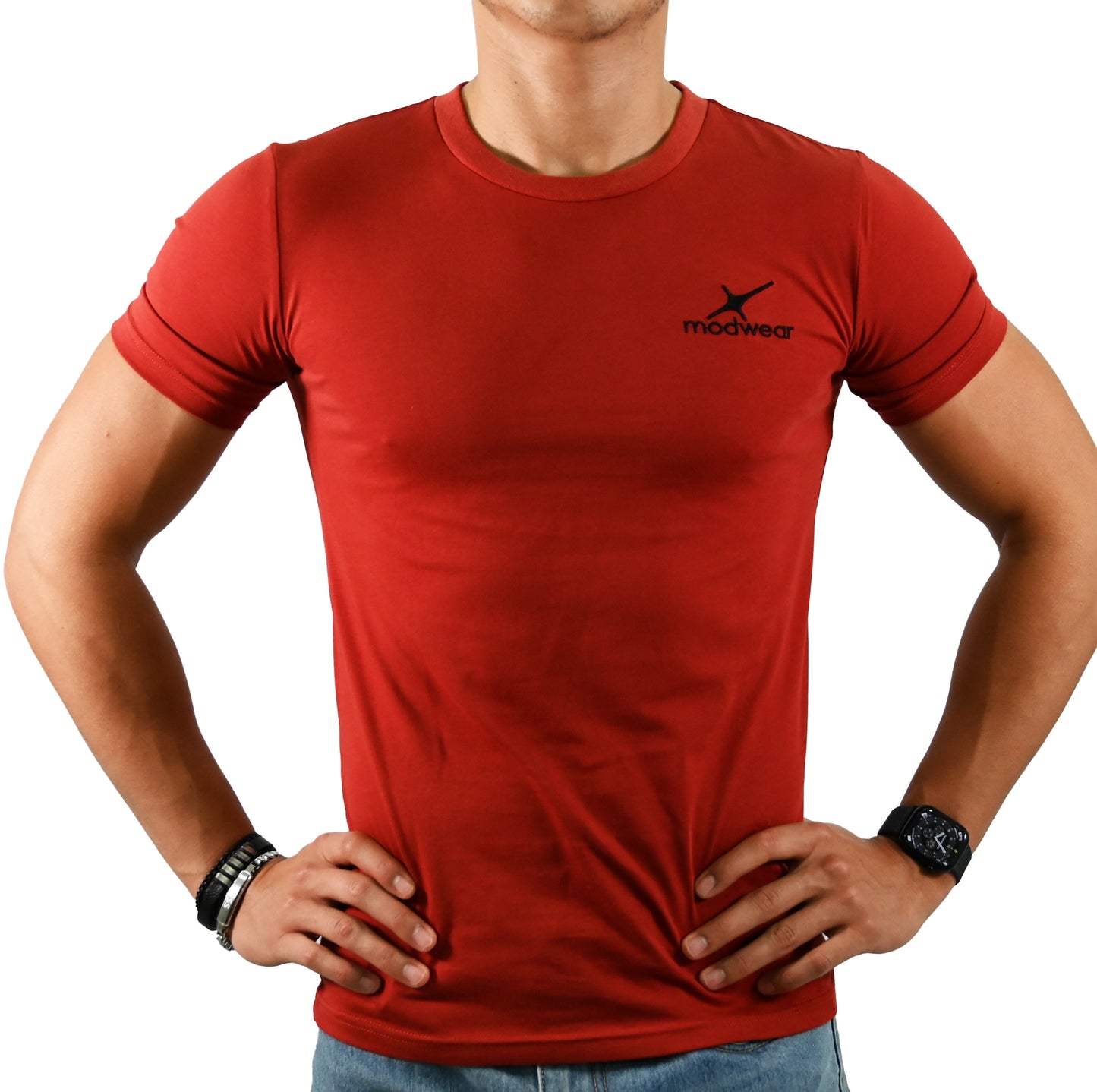 playera de manga corta color shedron, con Logotipo de Cuello Redondo Camiseta para Hombre