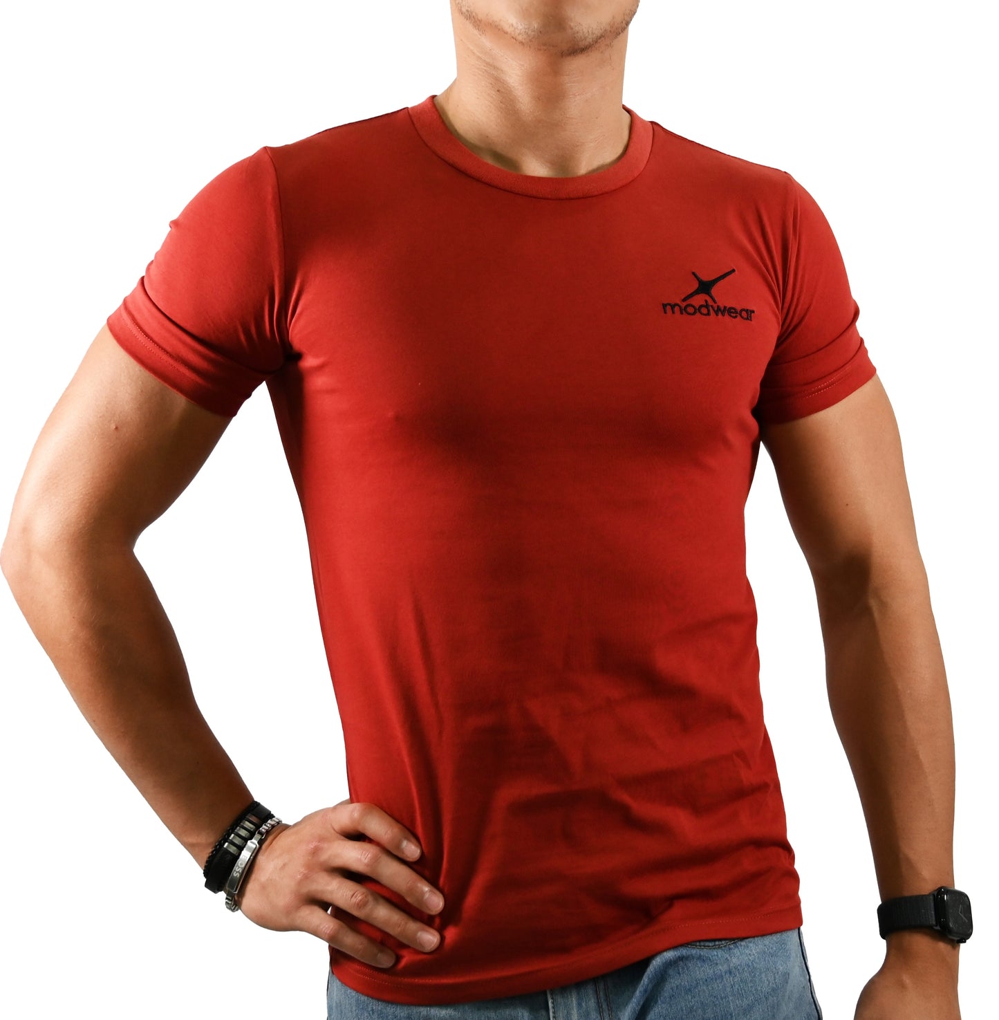 playera de manga corta color shedron, con Logotipo de Cuello Redondo Camiseta para Hombre